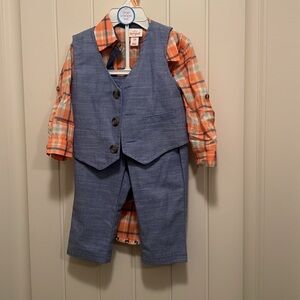 Carter’s 12 month Boy 3-Piece Set with Collared Dress Shirt, Vest, & Pants.